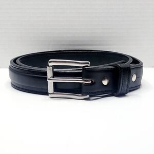 Hank's Belt The Esquire Premium Leather Black Size 38 Stainless Steel Buckle